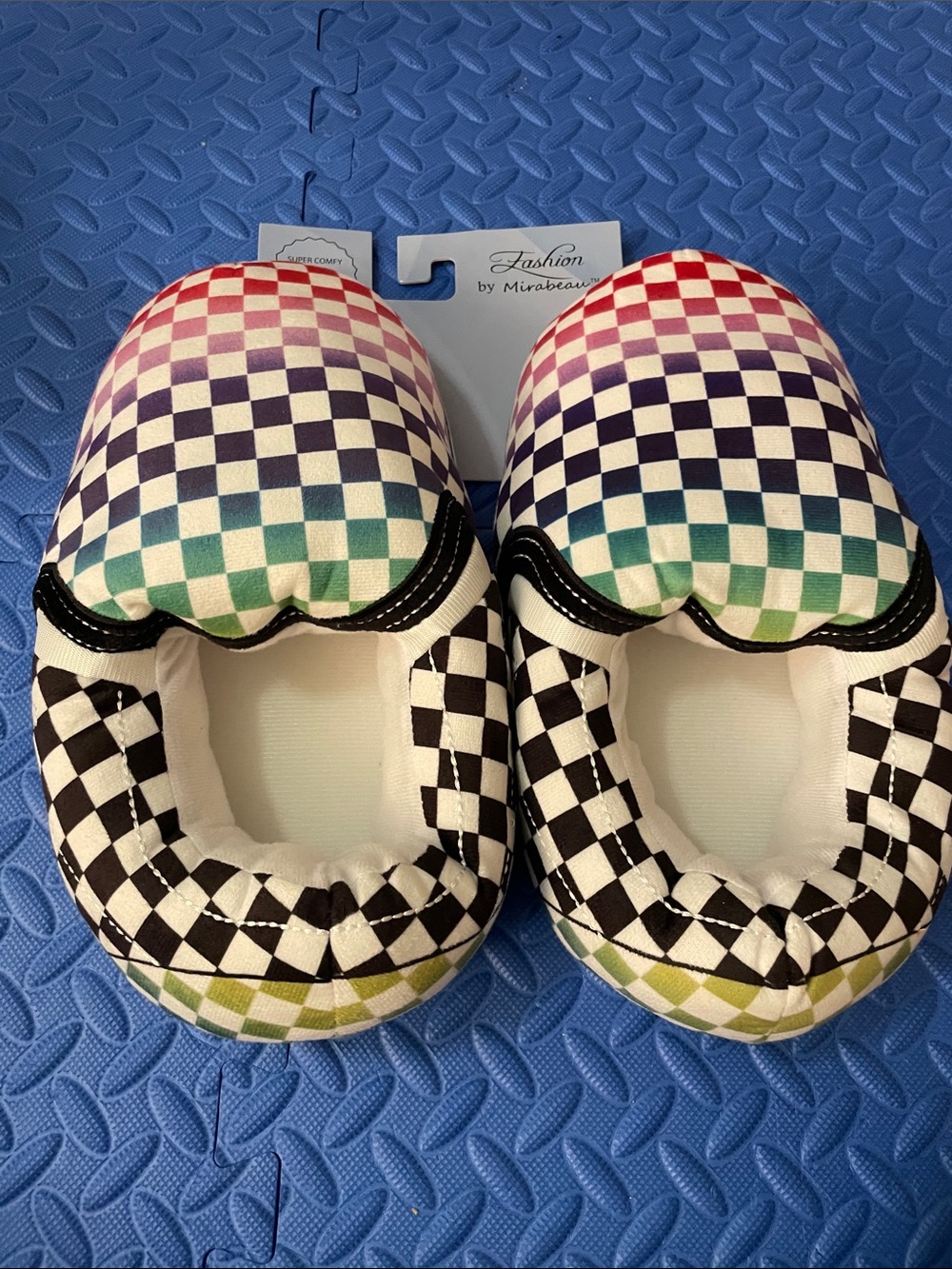 Rainbow Check Slippers (unisex)